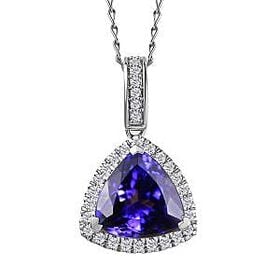 Rhapsody AAAA Tansanit, Weißer Diamant Schmuckset ca. 50 cm 950 Platin ca. 3,91 ct.