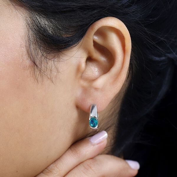 Pfau Quartz Triplette Ohrringe 925 Silber platiniert ca. 1,85 ct. image number 3