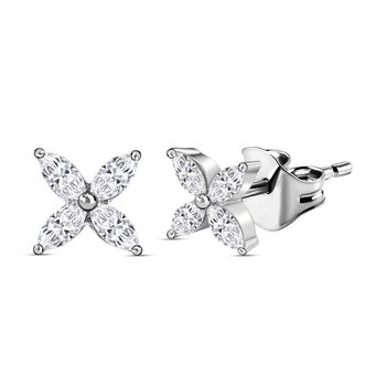 Moissanit Ohrringe, 925 Silber platiniert, ca. 0.56 ct