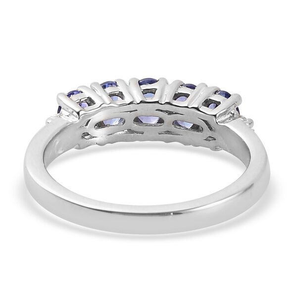 AA Tansanit und Diamant 5 Stein Ring 925 Silber Platin-&Uuml;berzug image number 6