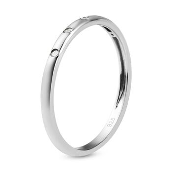 Diamant Bandring, 925 Silber platiniert