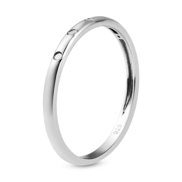 Diamant Bandring, 925 Silber platiniert image number 4