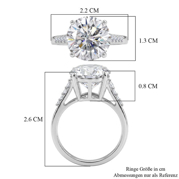 D'Joy Moissanit Ring 925 Silber Rhodiniert (Gr&ouml;&szlig;e 17.00) ca. 5,13 ct image number 6