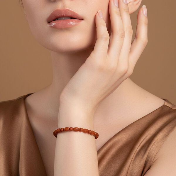 Rote Jade Armband Flexibles (ca. 18-19 cm) ca. 45,00 ct. image number 2