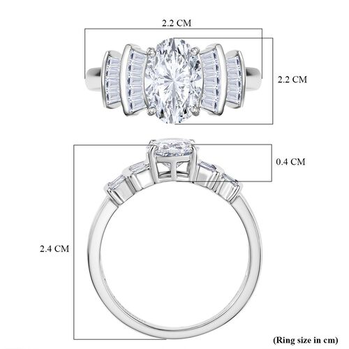 Lab Grown Diamant VS Ring 950 Platin (Größe 18.00) ca. 1,96 ct image number 7