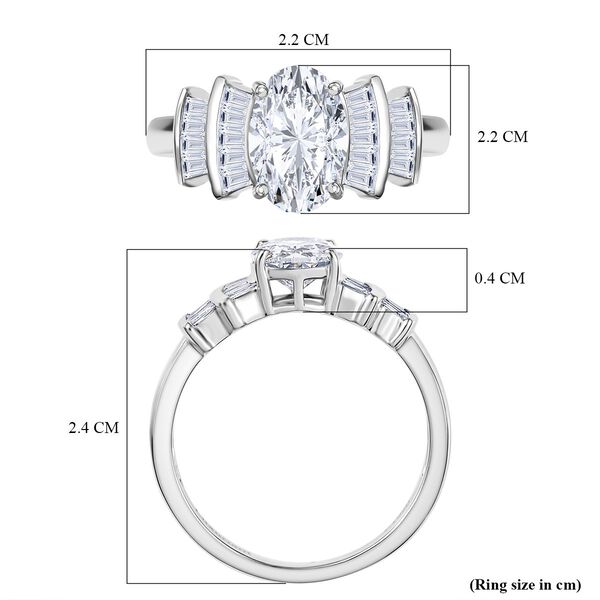 LUXURIANT DIAMOND - Lab Grown Diamant VS1-F IGI zertifiziert Ring 950 Platin (Größe 18.00) ca. 1.85 ct image number 7