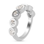 LUSTRO STELLA Hergestellt mit ZIRKONIA 7 Stein Ring 925 Silber Platin-Überzug (Größe 18.00) ca. 1,73 ct image number 3