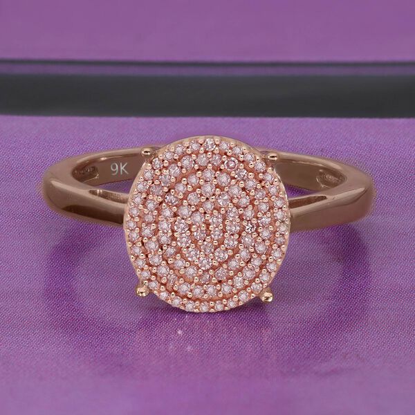 Nat&uuml;rlicher, rosa Diamant-Ring, 375 Ros&eacute;gold  ca. 0,25 ct image number 2