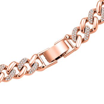 Wei&szlig;er Kristall Armband ca. 19 cm, Rosefarben