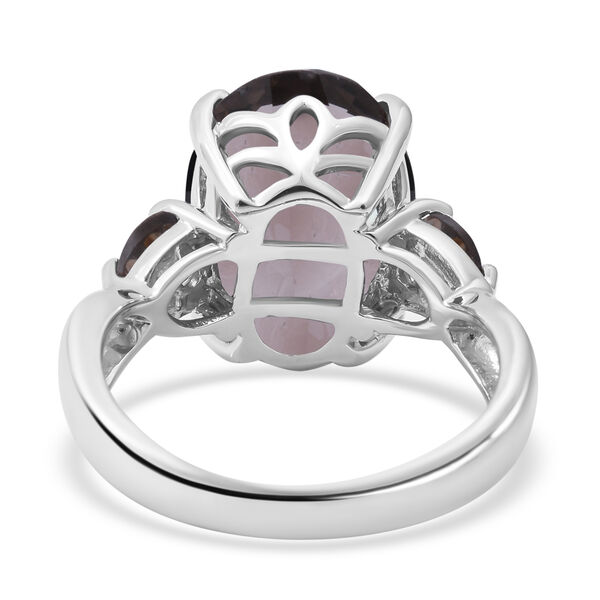 Rauchquarz Ring, 925 Silber platiniert (Größe 16.00) ca. 5.81 ct image number 3