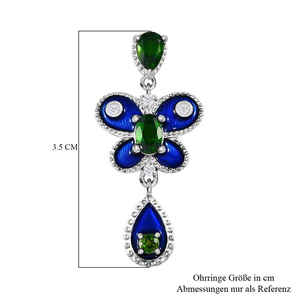 Nat&uuml;rlicher Chromdiopsid Ohrringe, 925 Silber platiniert ca. 2.22 ct image number 6