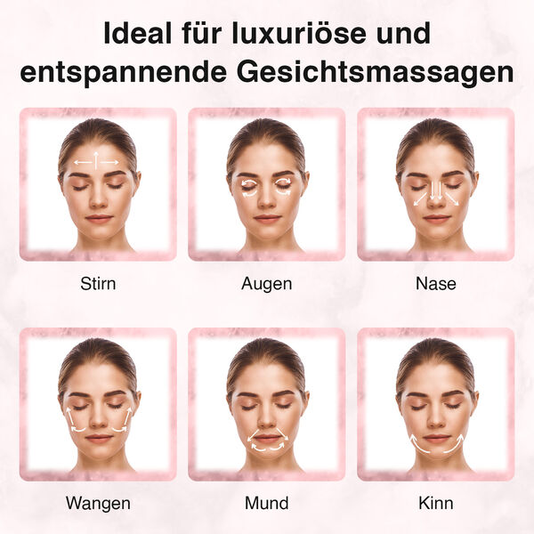 Set aus 2 Doppelkopf-Massageroller und GuaSha Rosenquarz Stein image number 4