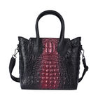 Crossbody Tasche aus 100% echtem Leder mit Kroko-Prägung, Größe 28x14x27 cm, rot