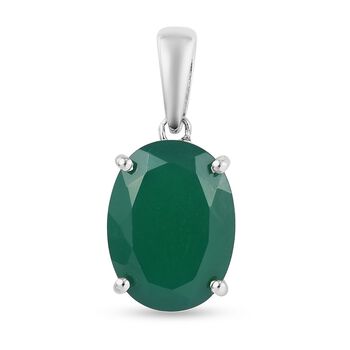 Gr&uuml;ne Onyx Solit&auml;r Anh&auml;nger 925 Silber rhodiniert ca. 6,44 ct