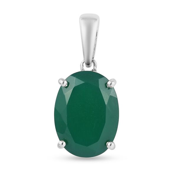 Gr&uuml;ne Onyx Solit&auml;r Anh&auml;nger 925 Silber rhodiniert ca. 6,44 ct