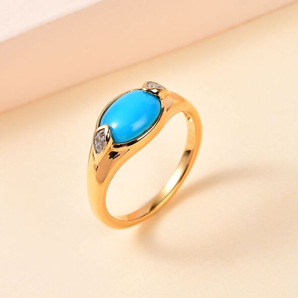 AA Sleeping Beauty Türkis und Zirkon Ring - 1,66 ct. image number 2