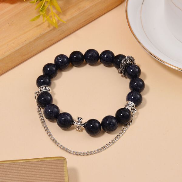 Blaues Sandstein  flexibles Armband - 181,85 ct. image number 2