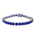 Tansanischer Blauer Spinell Armband ca. 19 cm 925 Silber rhodiniert ca. 22,53 ct.