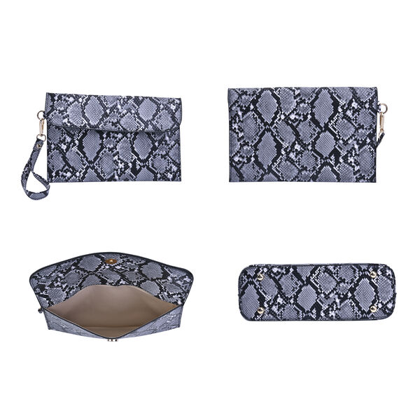 Passage - 4er-Set, Handtasche, Crossbody Tasche, Clutch und Brieftasche mit Schlangenhaut Muster image number 5