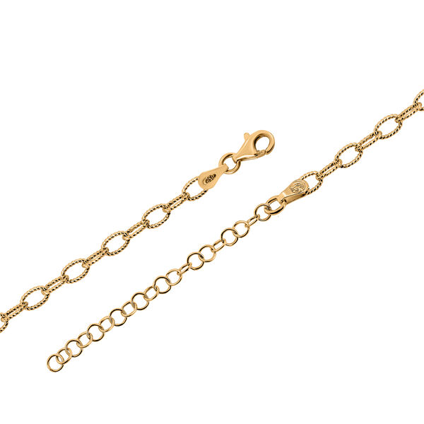 Rolokette mit Diamantschliff 45cm in vergoldetem 925 Silber image number 3