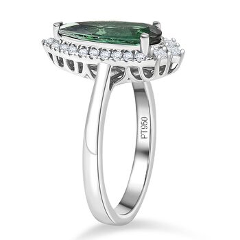 RHAPSODY AAAA Pirineu Lagoon Turmalin und Diamant Ring in 950 Platin - 1,52 ct.