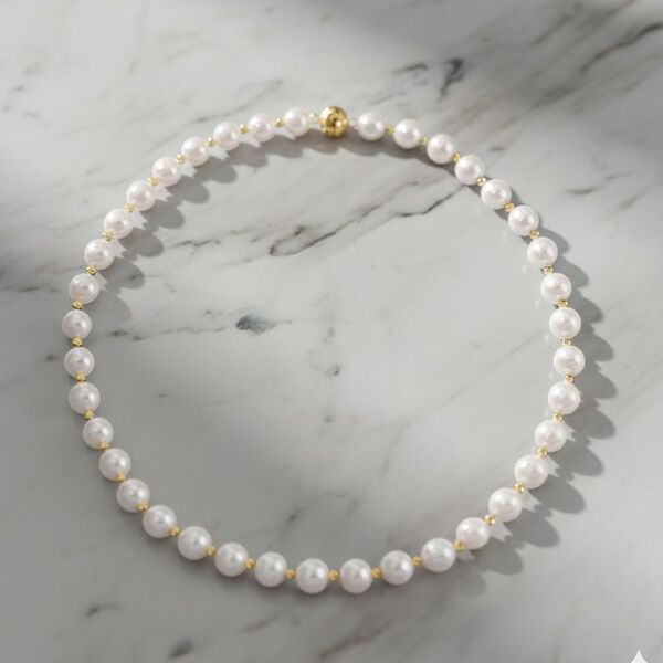 D'Joy wei&szlig;e Edison Perle 50cm Halskette image number 2