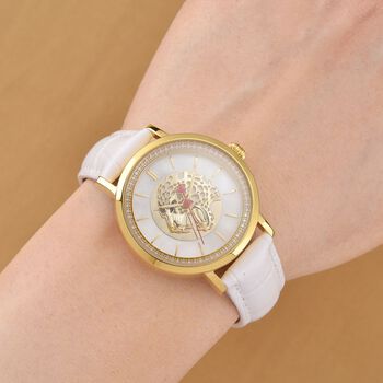 William Hunt - Moissanit Uhr, Swiss Ronda Uhrwerk, Reiner Edelstahl, goldfarben, ca. 0.20 ct