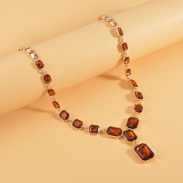 Brauner Kristall Halskette, ca. 50 cm image number 1