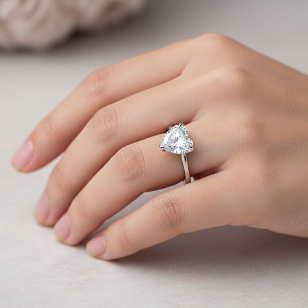 LUXURIANT IGI zertifizierter D/IF Labor Herz Diamant Ring in 950 Platin - 1,03 ct. image number 2