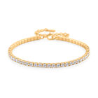 Lustro Stella Weißer Zirkonia Armband ca. 20 cm 925 Silber vergoldet 3.45 ct