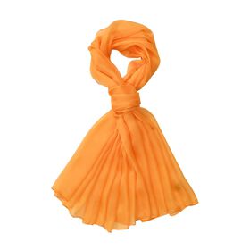 LA MAREY - 100% Maulbeeren-Seidenschal, Chiffon, 110x180 cm, Orange