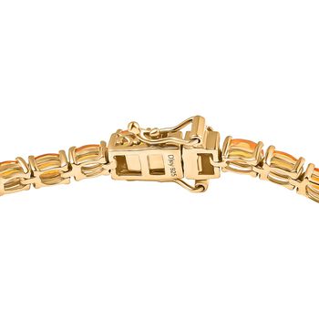 D'Joy AA Feueropal, Moissanit Armband ca. 20 cm 925 Silber 750 Gelbgold Vermeil ca. 5,42 ct.