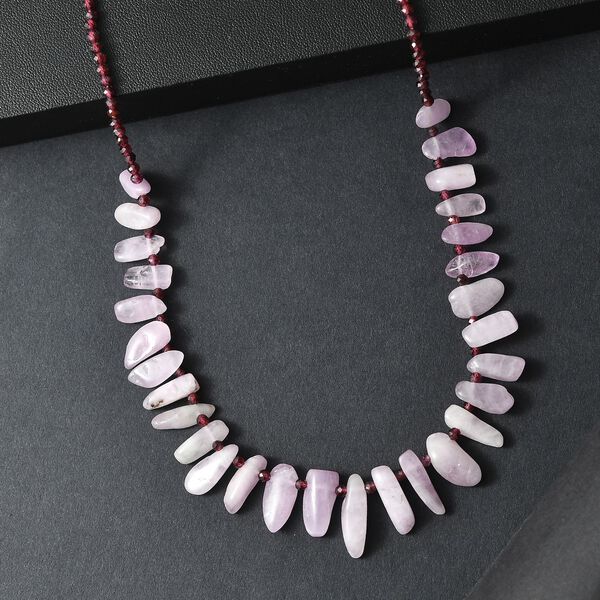 D'Joy Kunzit und Rhodolith Granat 45+5cm Halskette - 123 ct. image number 1