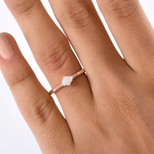 Moissanit Ring 925 Silber Ros&eacute;gold Vermeil (Gr&ouml;&szlig;e 19.00) ca. 0,24 ct image number 2