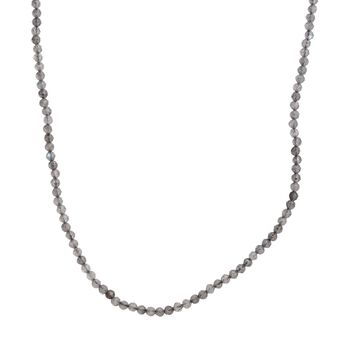 Labradorit Halskette ca. 50 cm, 925 Silber ca. 35.00 ct