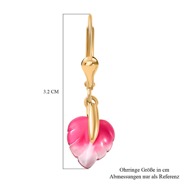 GP - Rosa Bicolor-Murano aus Italien Ohrringe 925 Silber 750 Gelbgold Vermeil image number 6