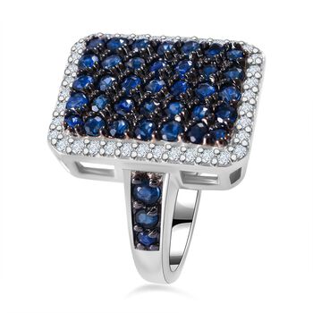 AA blauer Saphir und Zirkon-Ring - 2,30 ct.