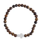 Gelbes Tigerauge Armband, ca. 18 cm, Edelstahl ca. 65.00 ct