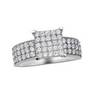 Lustro Stella - Zirkonia-Ring, 925 Silber rhodiniert (Größe 18.00) ca. 2,13 ct