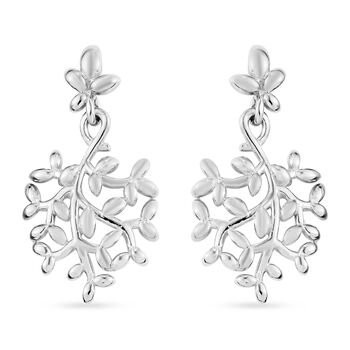 Leaf Ohrringe 925 Silber platiniert