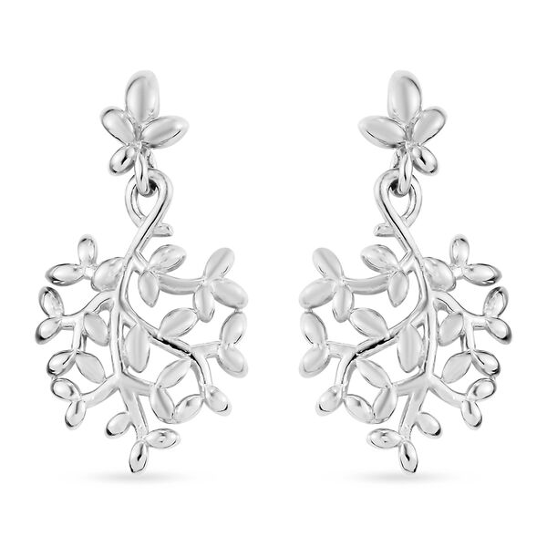 Blatt Ohrhänger 925 Silber platiniert  image number 0