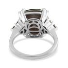 LUSTRO STELLA Österreichischer Farngrüner und weißer Kristall Solitär Ring 925 Silber Platin-Überzug image number 4