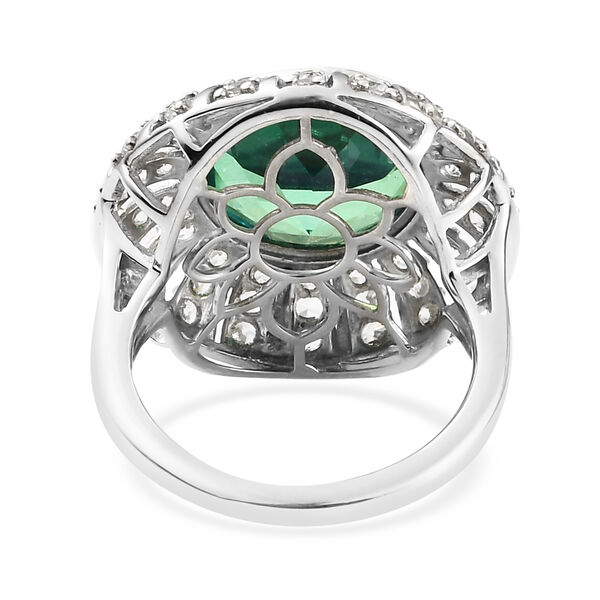 Pfau Triplett Quarz und Zirkon Ring 925 Silber platiniert  ca. 7,31 ct image number 6