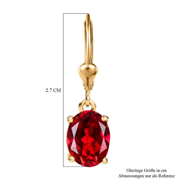 D'Joy Lab Grown Padparadscha-Saphir Ohrringe 925 Silber 750 Gelb Vergoldet ca. 5.11 ct image number 6