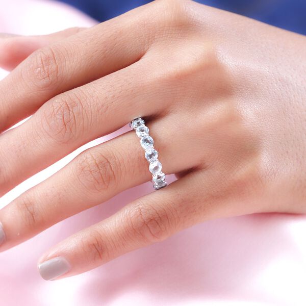 Himmelblauer Topas-Ring, 925 Silber platiniert  ca. 5,39 ct image number 3