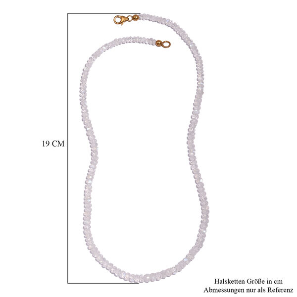 Premium Regenbogen Mondstein-Halskette, ca. 45 cm, 925 Silber vergoldet ca. 70.00 ct image number 6