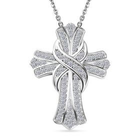 LUXURIANT VS Labor Diamant Anhänger mit 50cm Kette, 925 Silber rhodiniert - 0,51 ct.