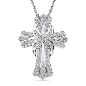 LUXURIANT VS Labor Diamant Anh&auml;nger mit 50cm Kette, 925 Silber rhodiniert - 0,51 ct.