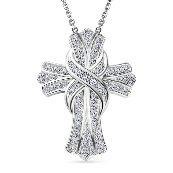 LUXURIANT VS Labor Diamant Anhänger mit 50cm Kette, 925 Silber rhodiniert - 0,51 ct. image number 0