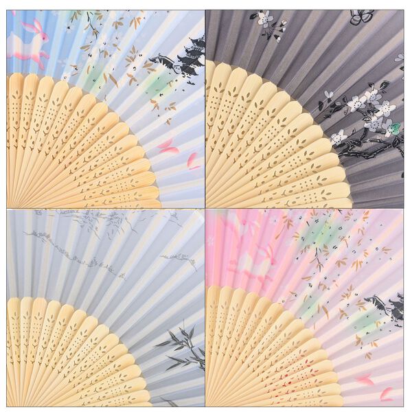 4-teiliges Fächer-Set mit Quasten, 21x3x1,1cm, Schwarz, marineblau, lila und blau image number 7